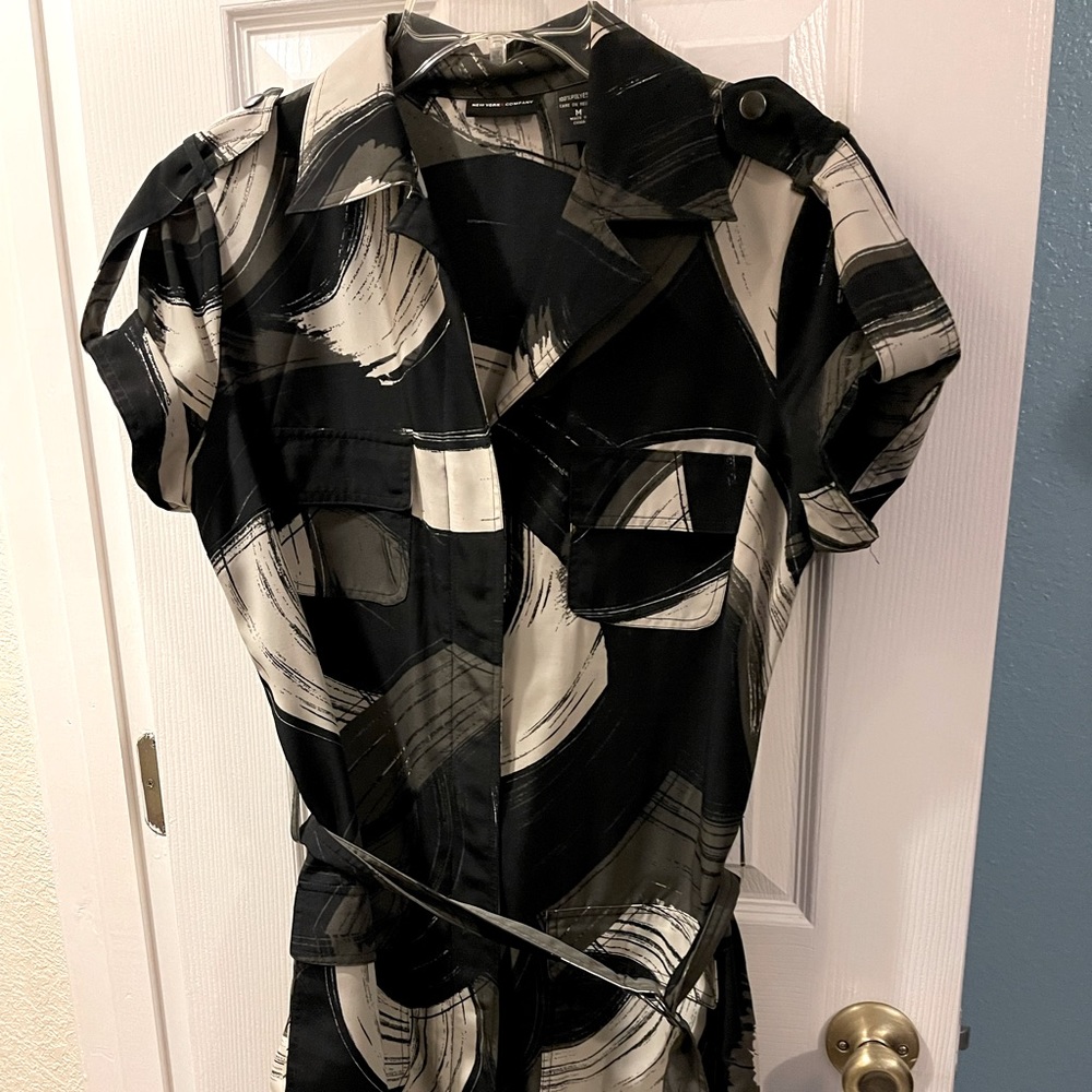 New York & Company Dress Size: Medium Color: Black & Brown